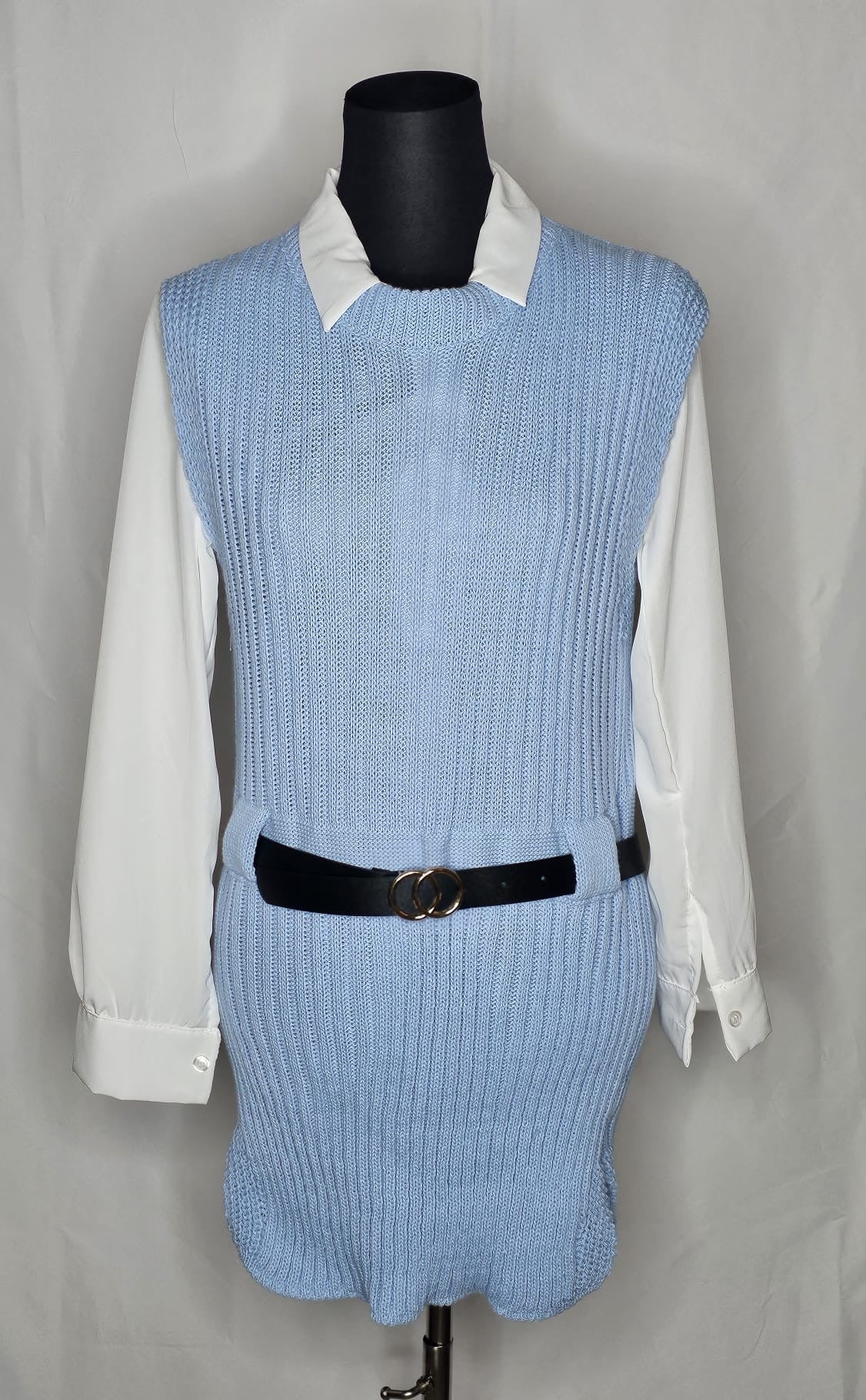 Hemd mit Strick kurz Ärmel Pullover.