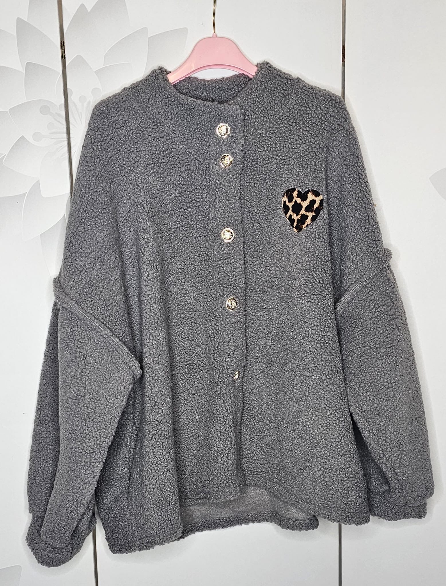 Teddy Jacke | M-XL | Damen - Strickjacke