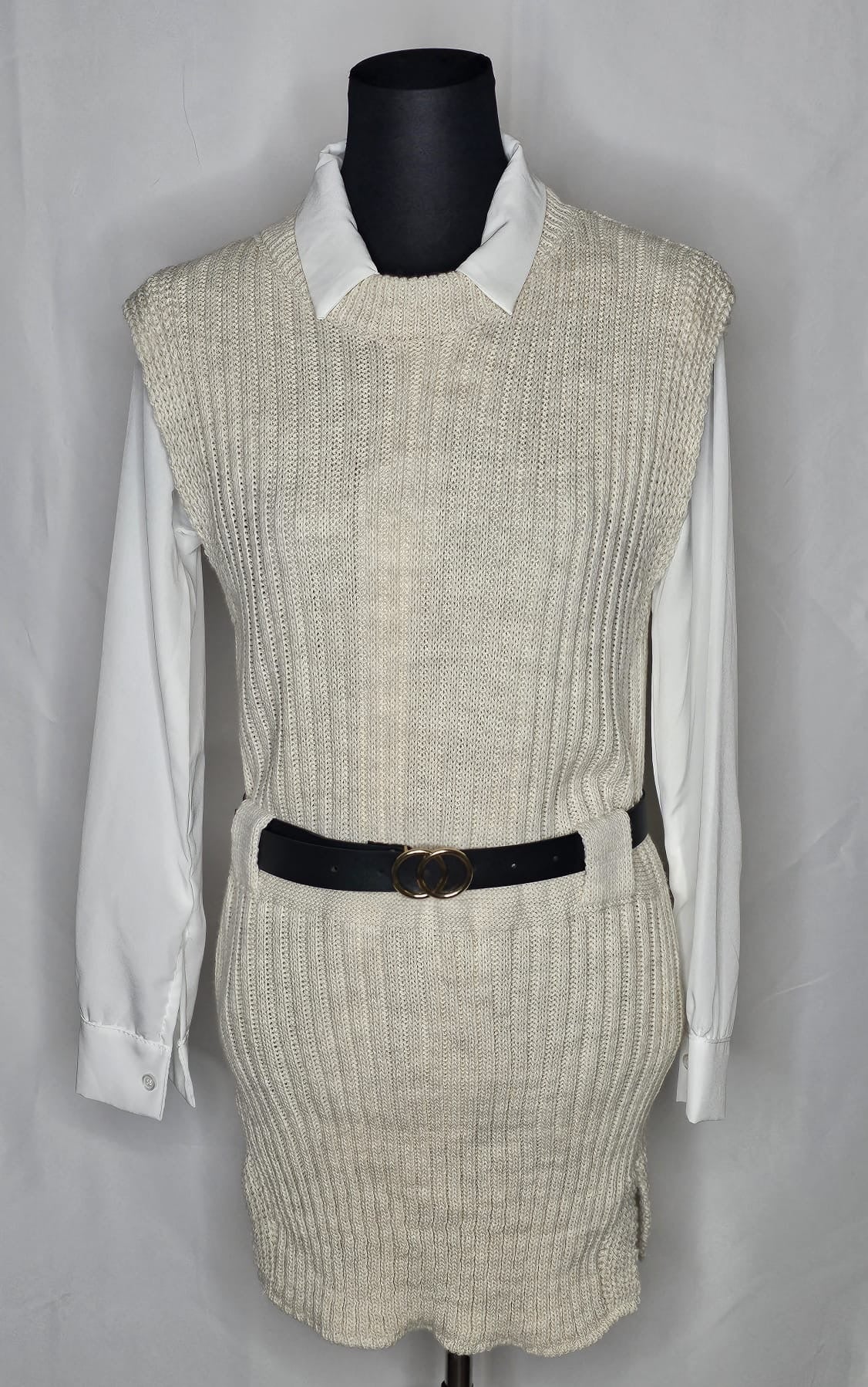 Hemd mit Strick kurz Ärmel Pullover.