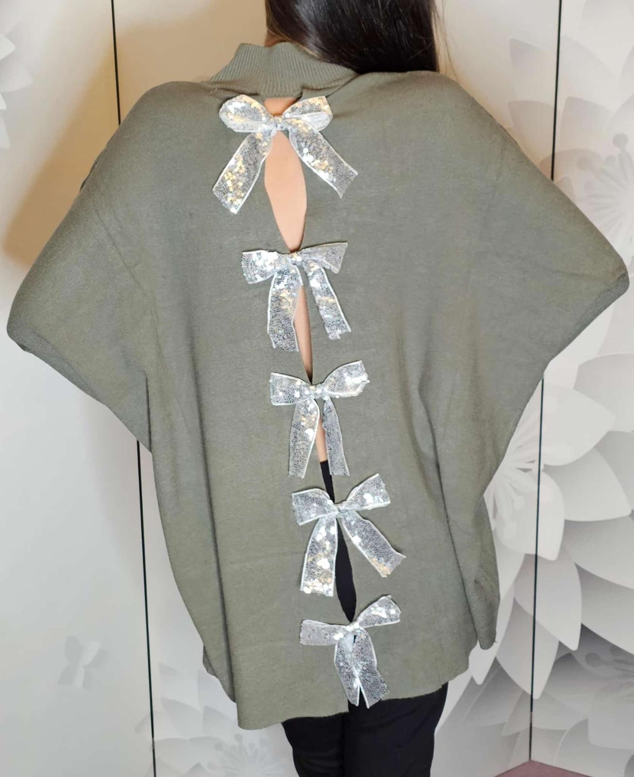 Pullover mit Schleifen am Rücken (Einheitsgröße tragbar von S-XL) Damen - Pullover