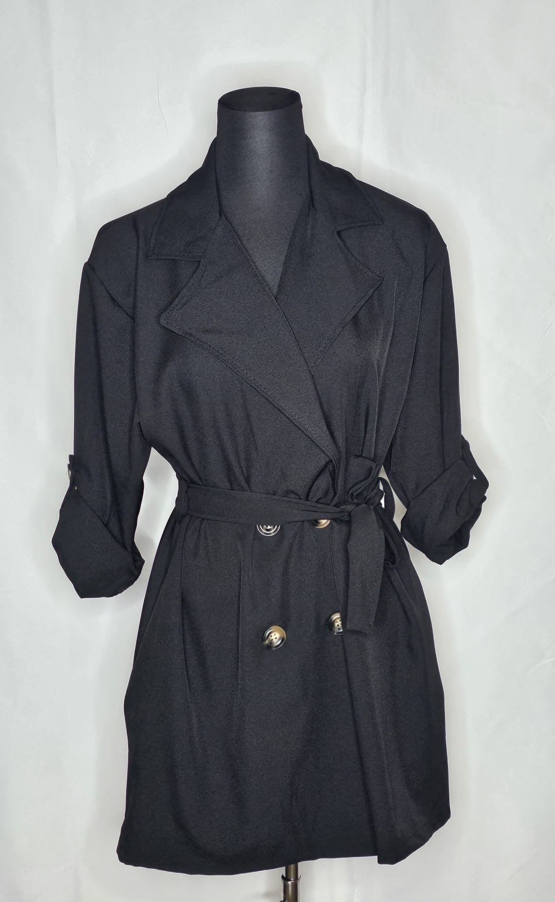 Frühling Jacke mit Knöpfe und Bindegürtel ( Einheitsgröße tragbar bis L) Damen - Frühling Jacke