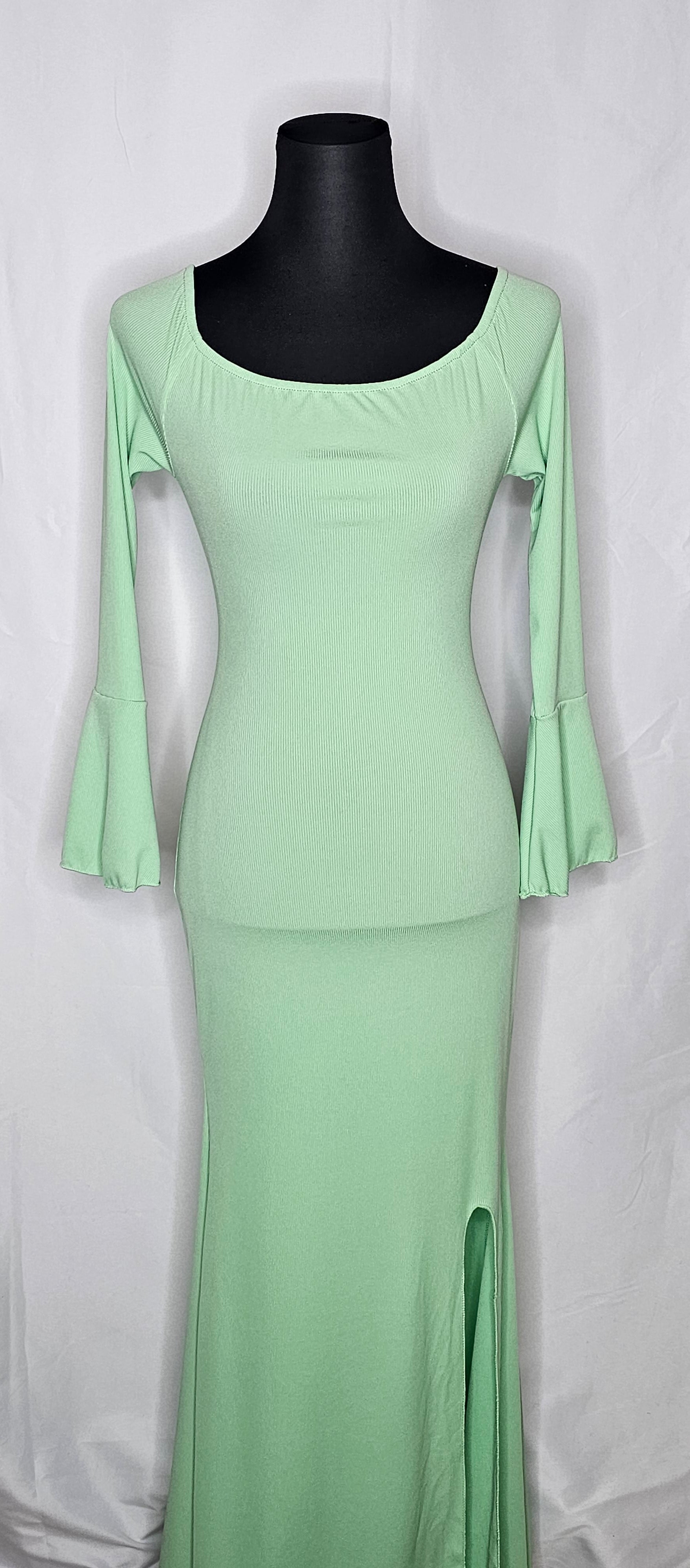Frühling Kleid mit Schlitz und Schnur am Rücken (Einheitsgrösse tragbar bis M) Damen-Kleid