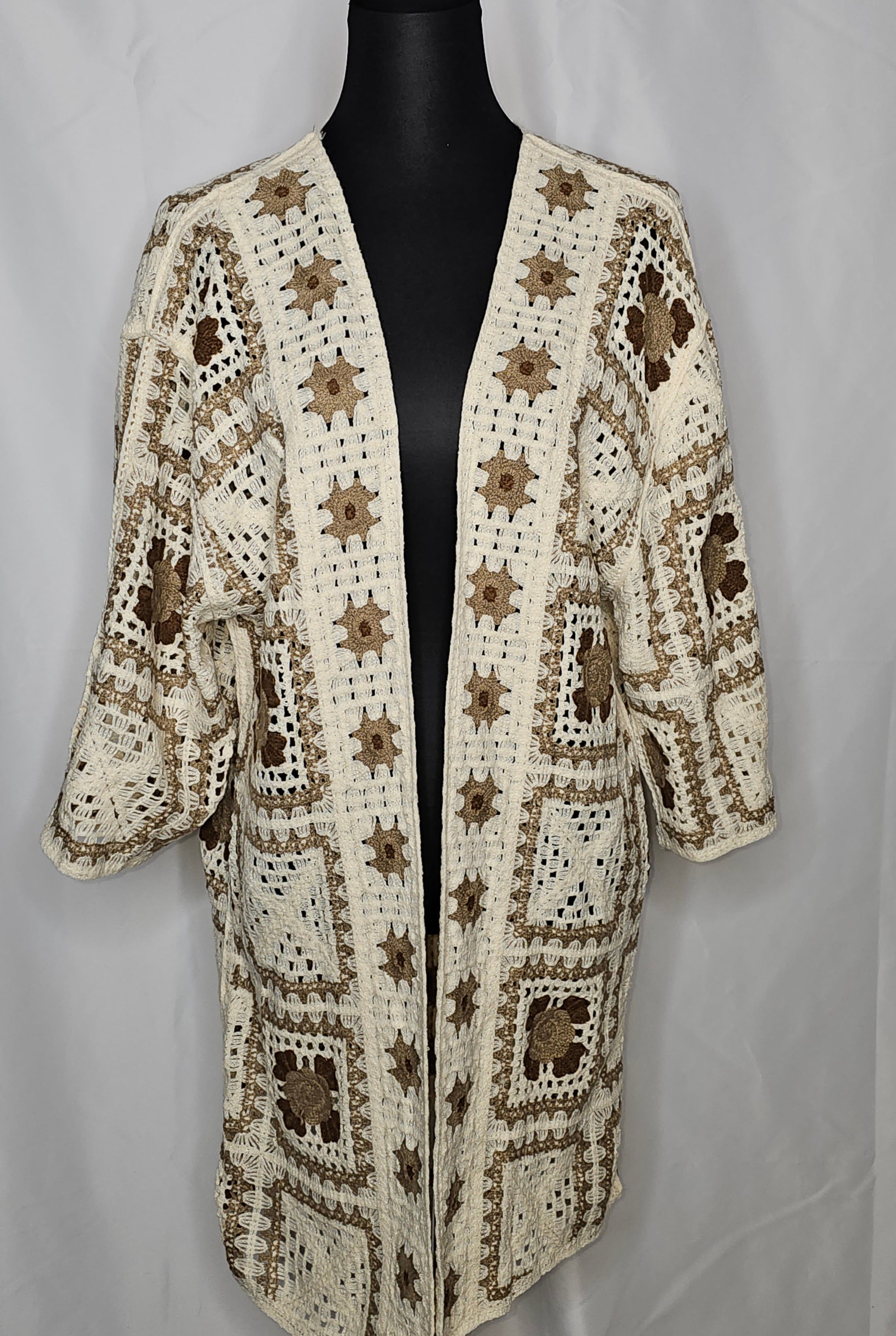 Lange Cardigan (Einheitsgröße tragbar bis L) Damen - Cardigan