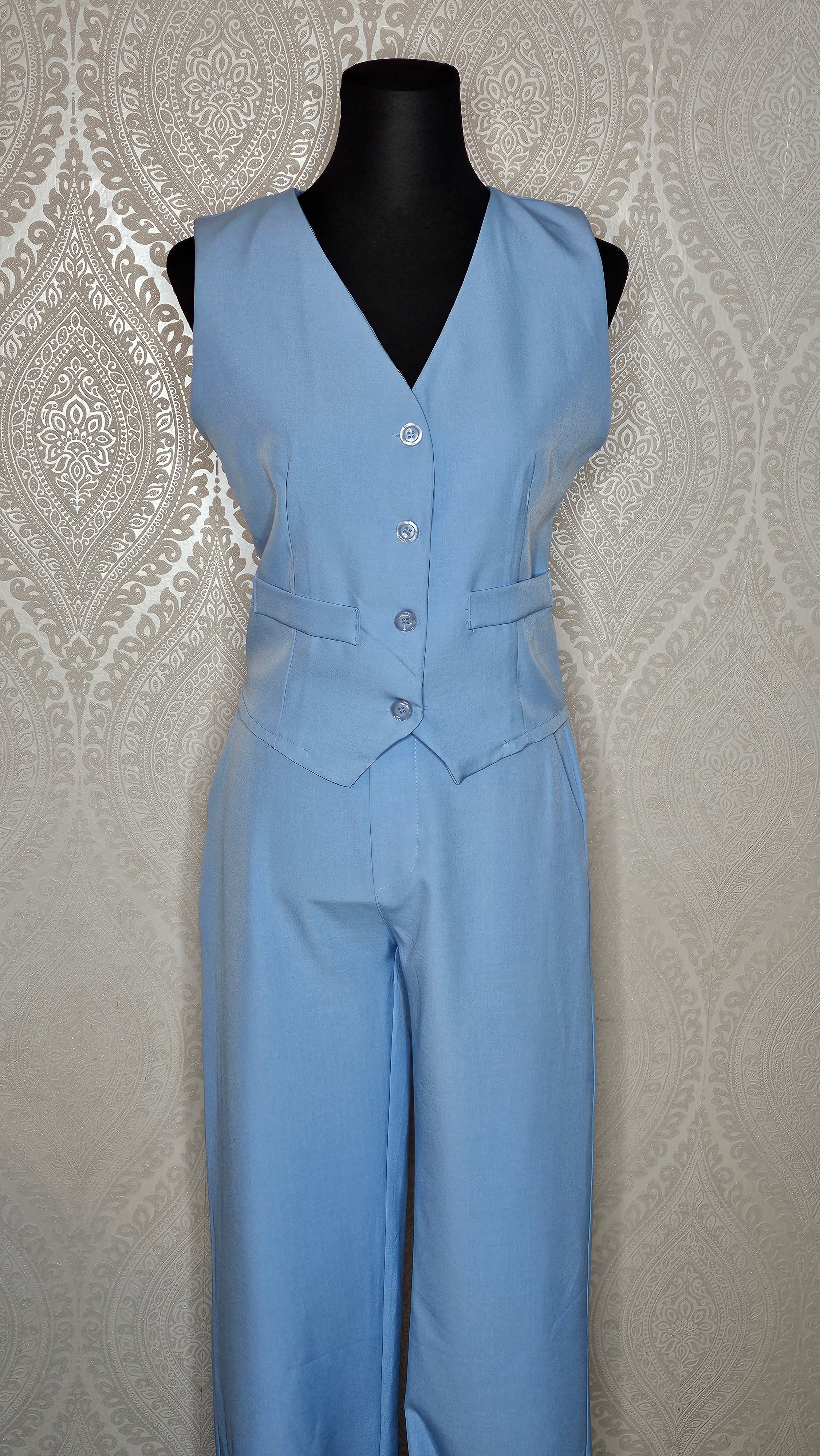 Elegante Zweiteiler Set, Hose und Weste (Einheitsgröße tragbar bis L) Damen - Zweiteiler