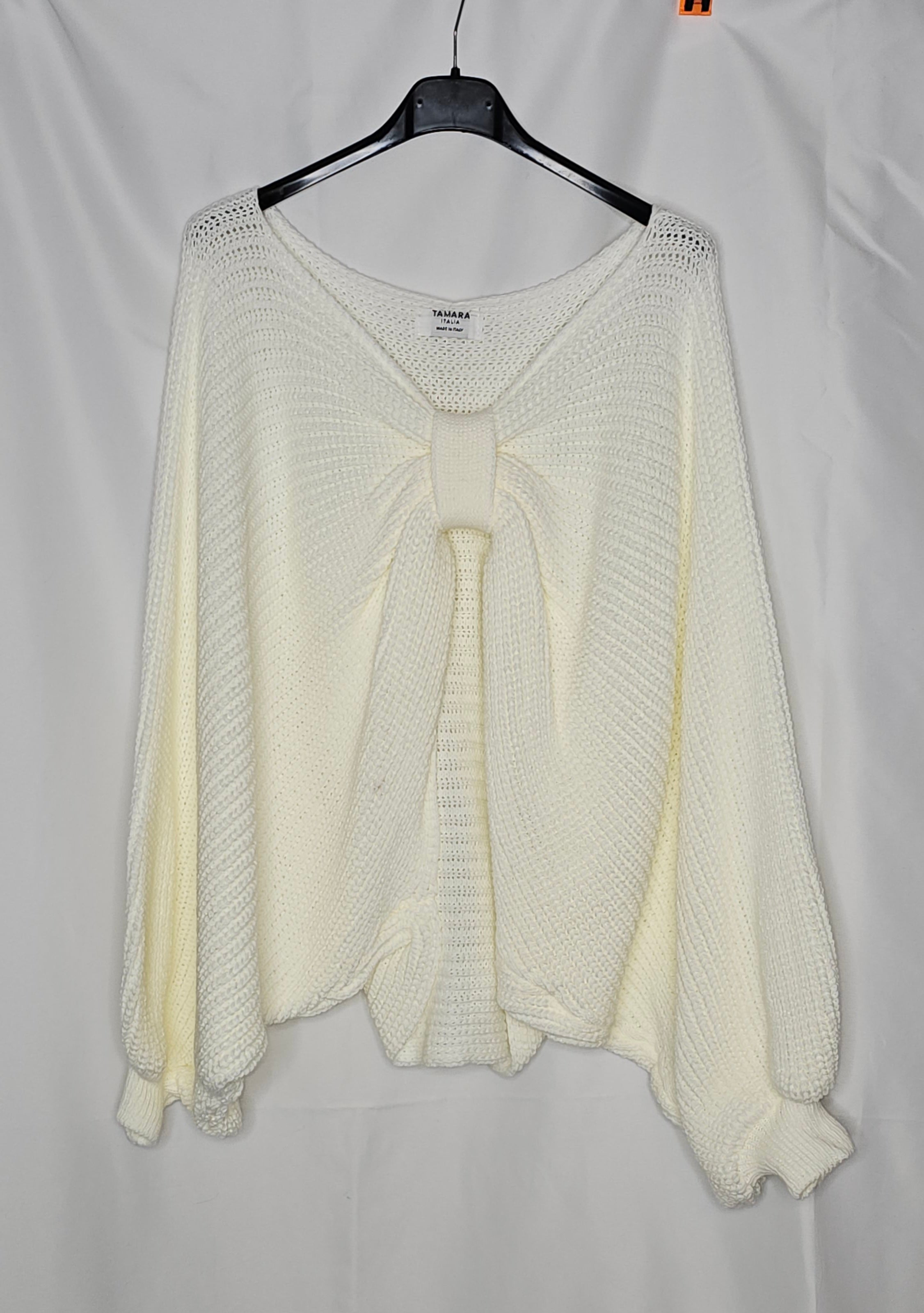 Strick Pullover mit V Schnitt (Einheitsgröße tragbar bis L) Damen - Strick Pullover