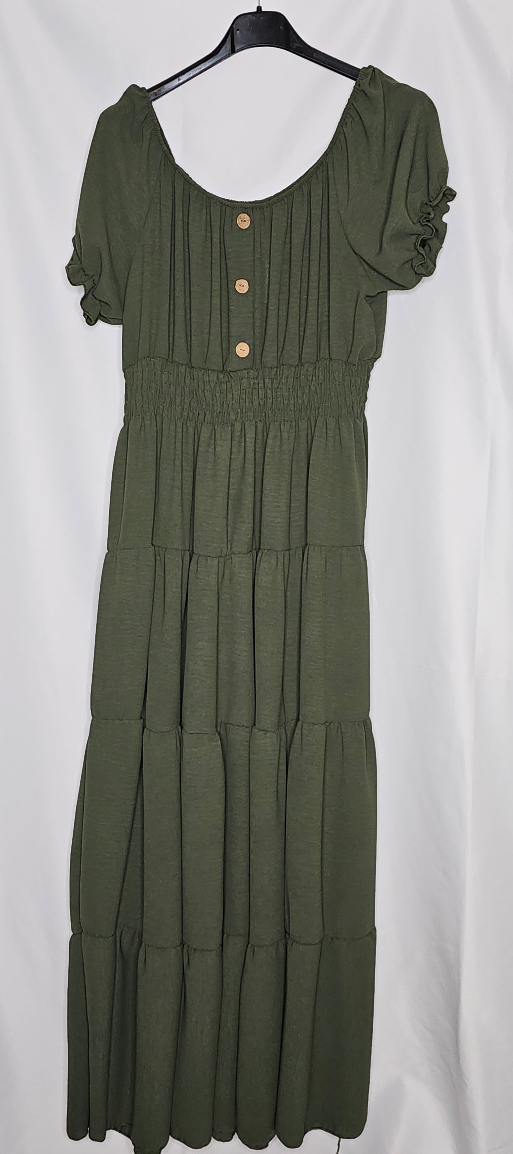 Sommer Kleid Mit Knöpfe (Einheitsgröße tragbar bis L) Damen - Kleid