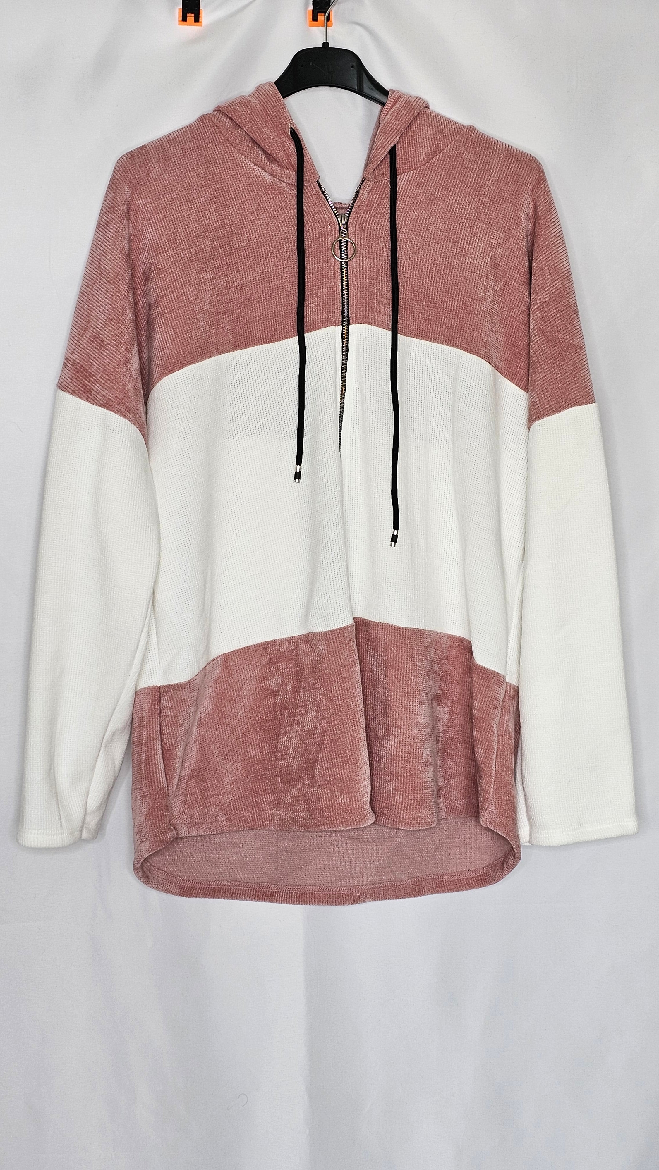 Reißverschluss Jacke mit Kapuze (Einheitsgröße tragbar bis XL) Damen Reisverschluss Jacke