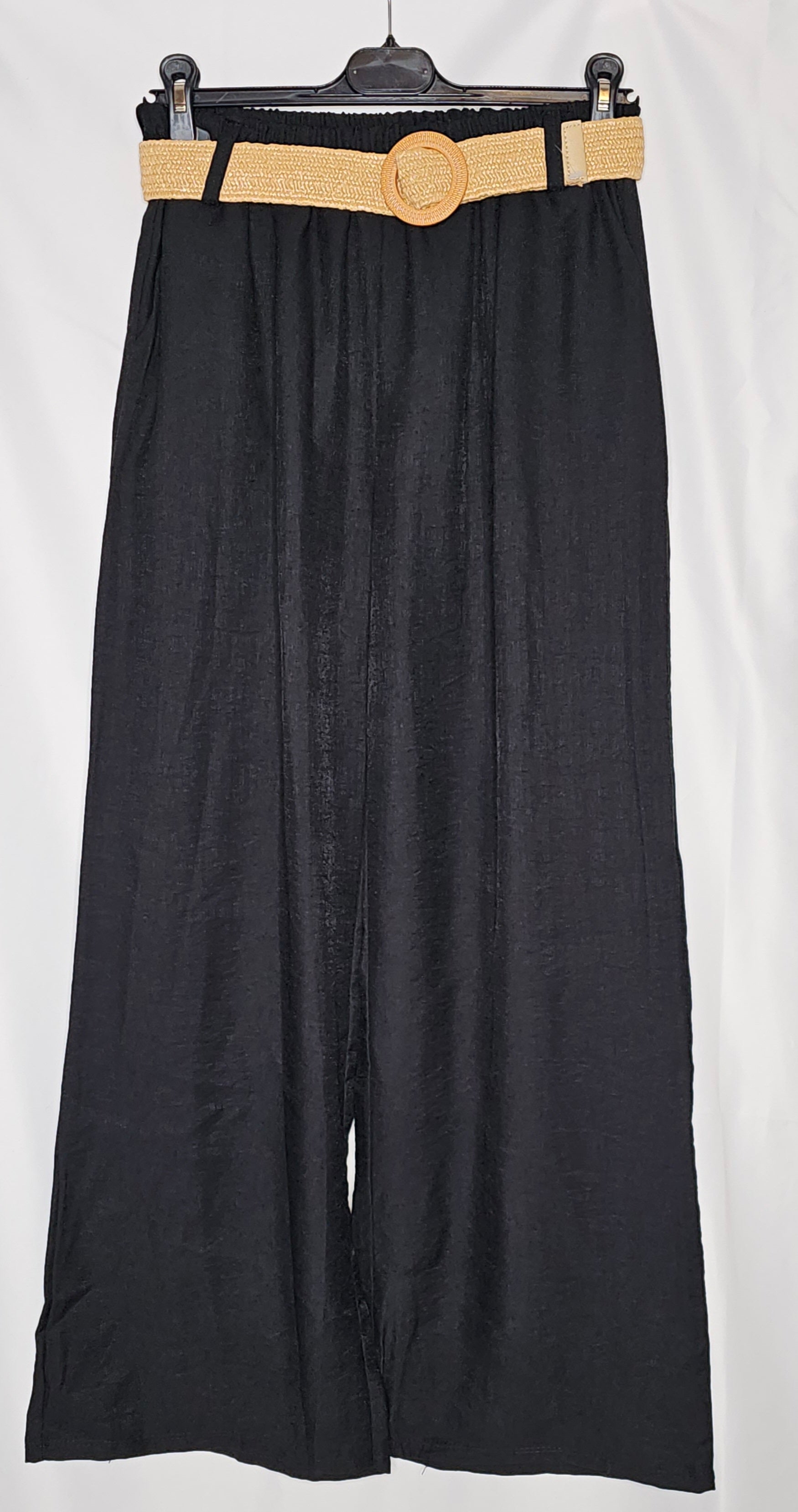 Hose mit Gürtel (Einheitsgröße tragbar bis L) Damen - Hose