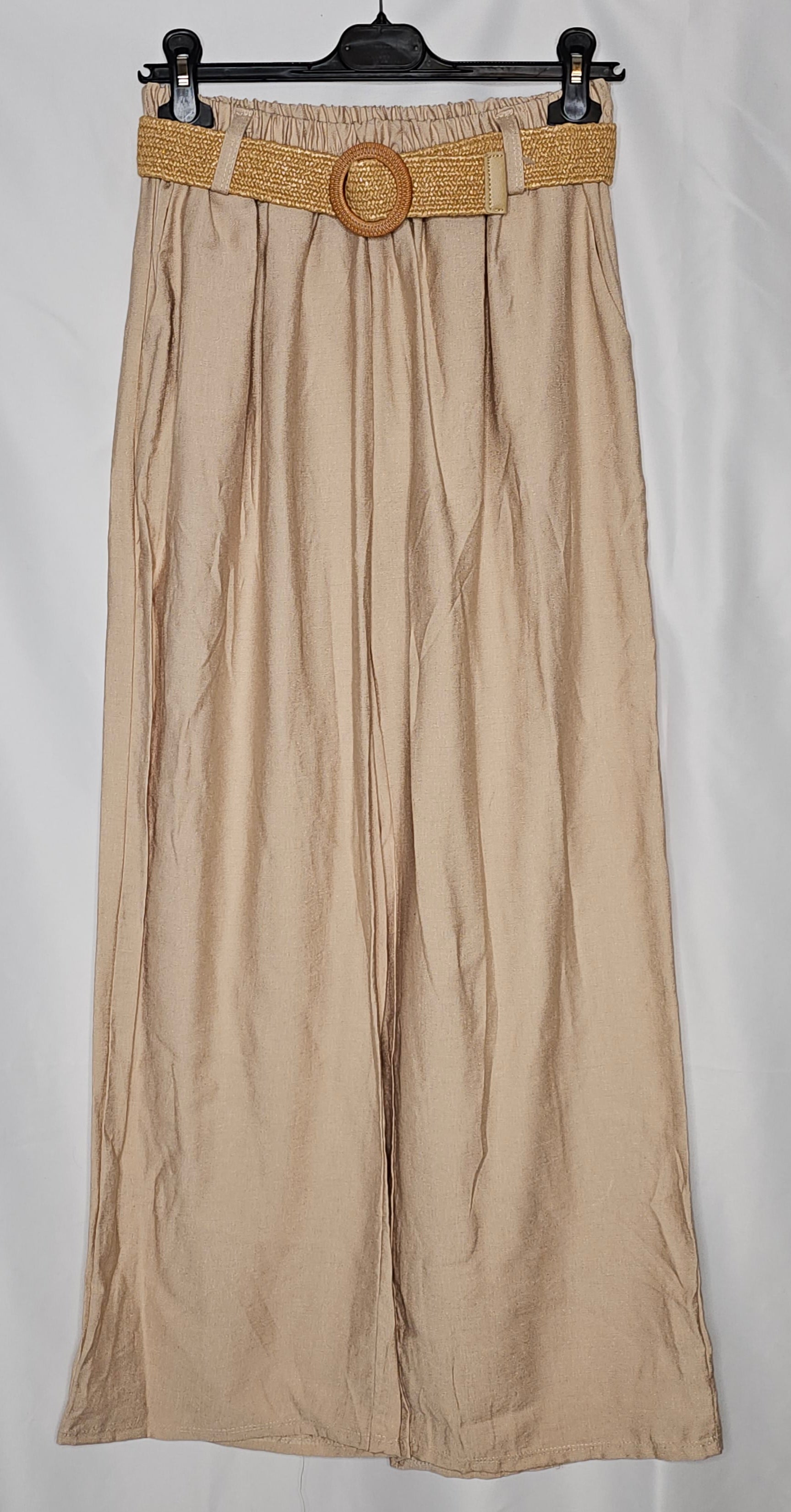 Hose mit Gürtel (Einheitsgröße tragbar bis L) Damen - Hose
