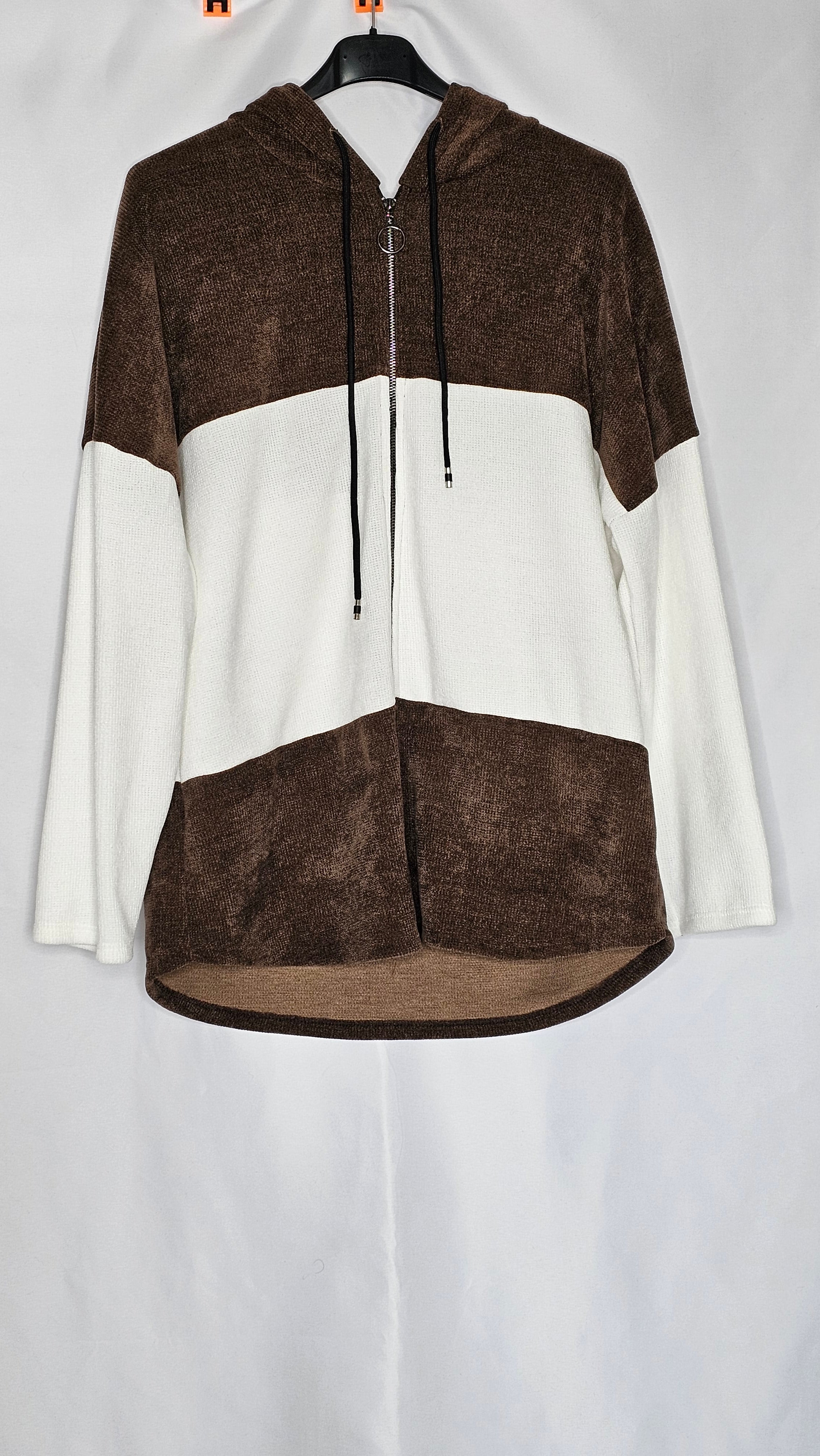 Reißverschluss Jacke mit Kapuze (Einheitsgröße tragbar bis XL) Damen Reisverschluss Jacke