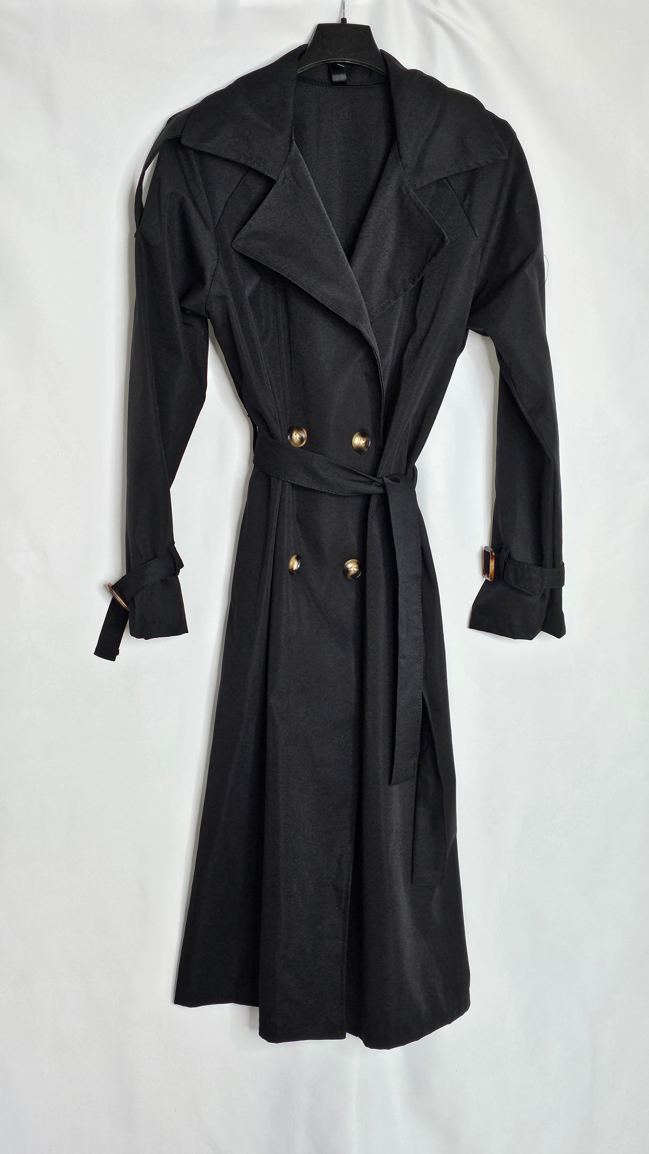 Trenchcoat mit Bindegürtel und Knöpfe (Einheitsgröße tragbar bis L) Damen - Trenchcoat