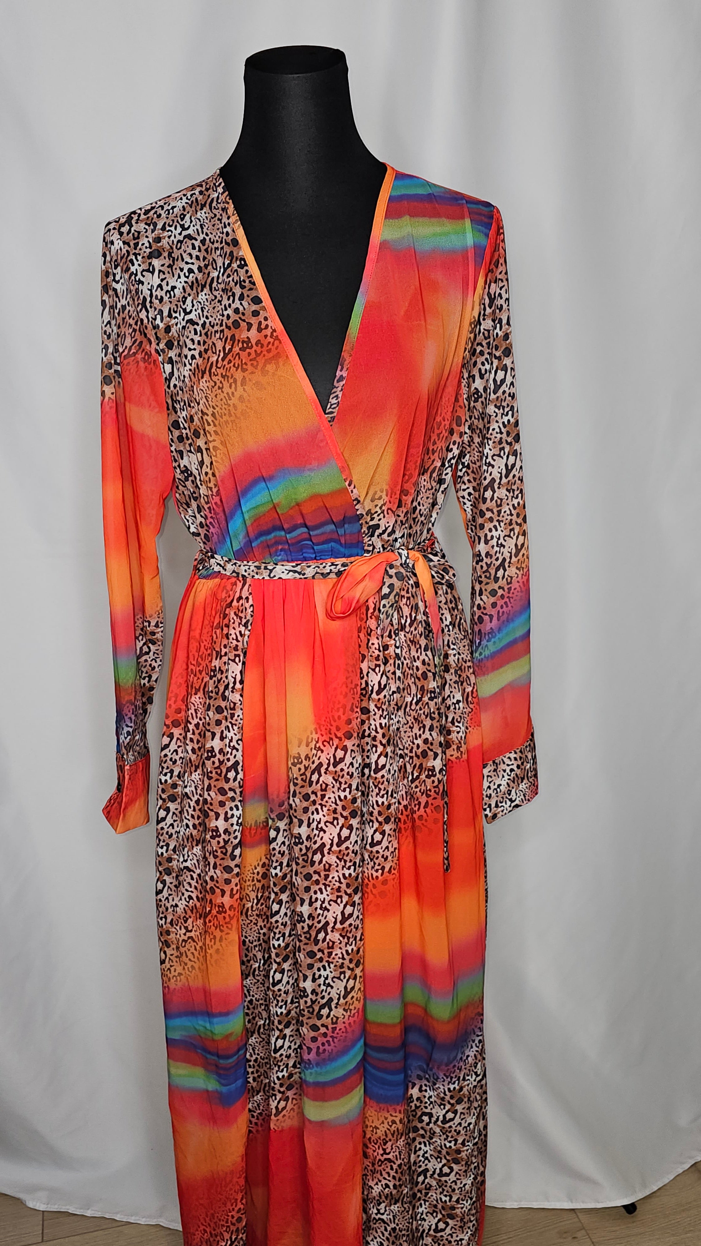 Regenbogen Kleid (Einheitsgröße tragbar bis L) Damen-Kleid