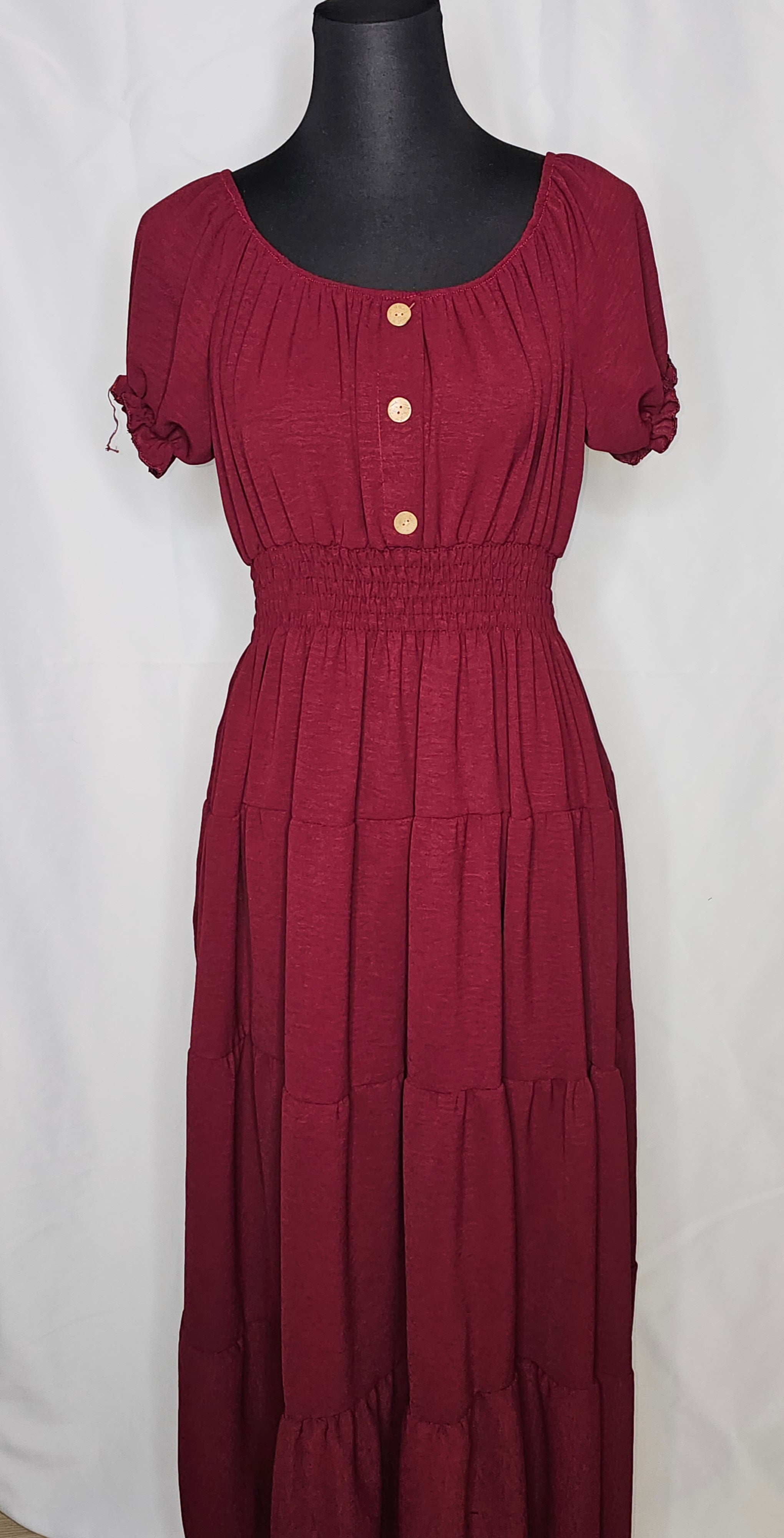 Sommer Kleid Mit Knöpfe (Einheitsgröße tragbar bis L) Damen - Kleid