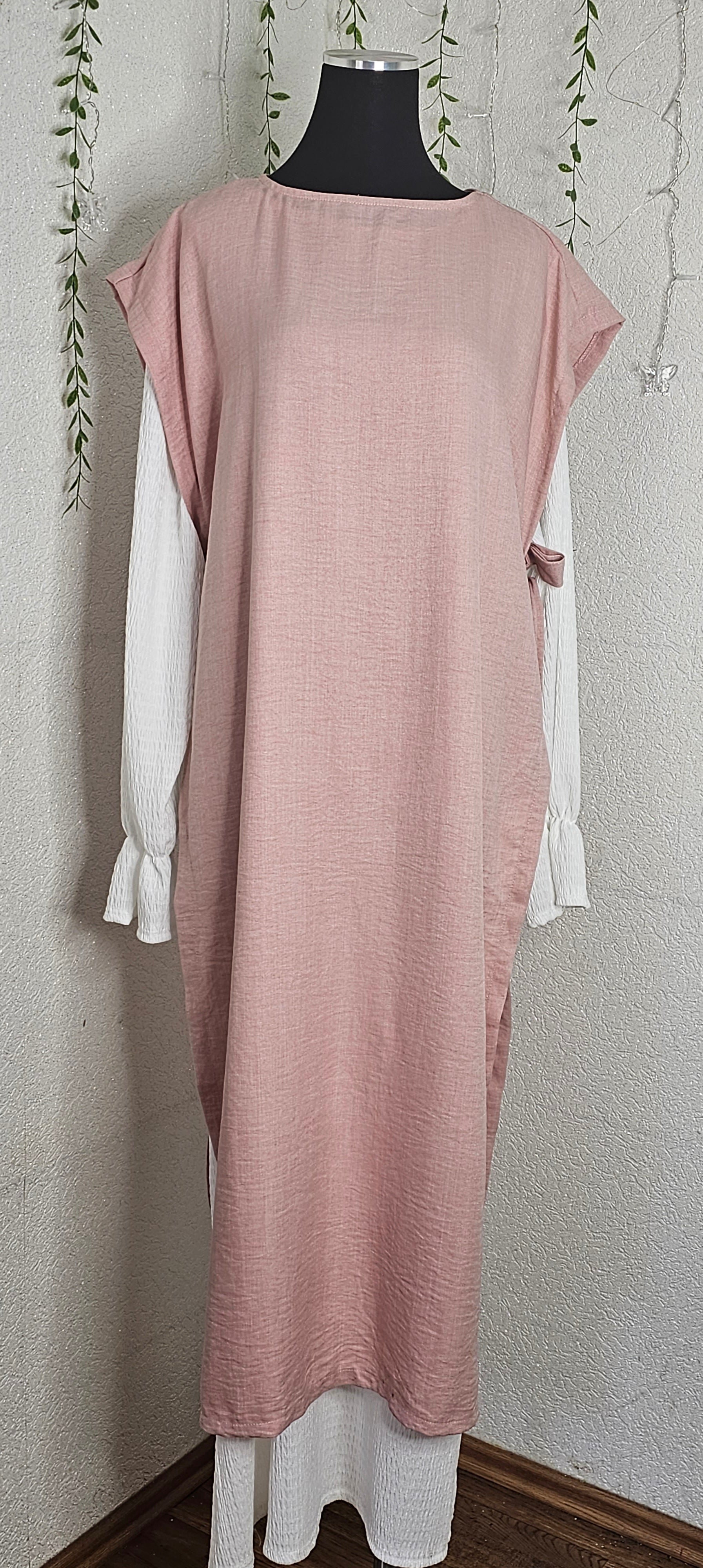 Abaya Kleid mit lange Weste (Einheitsgröße tragbar bis XL) Damen-Abaya Kleid