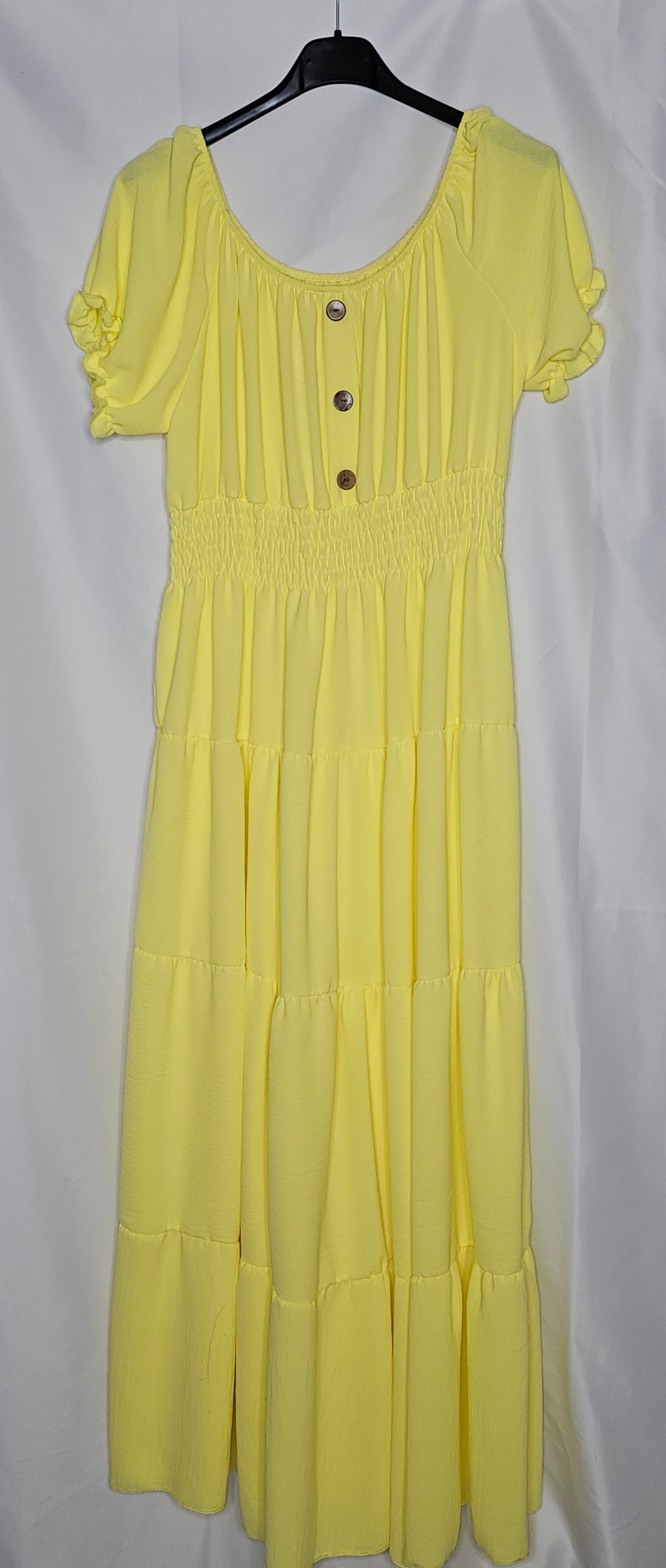 Sommer Kleid Mit Knöpfe (Einheitsgröße tragbar bis L) Damen - Kleid
