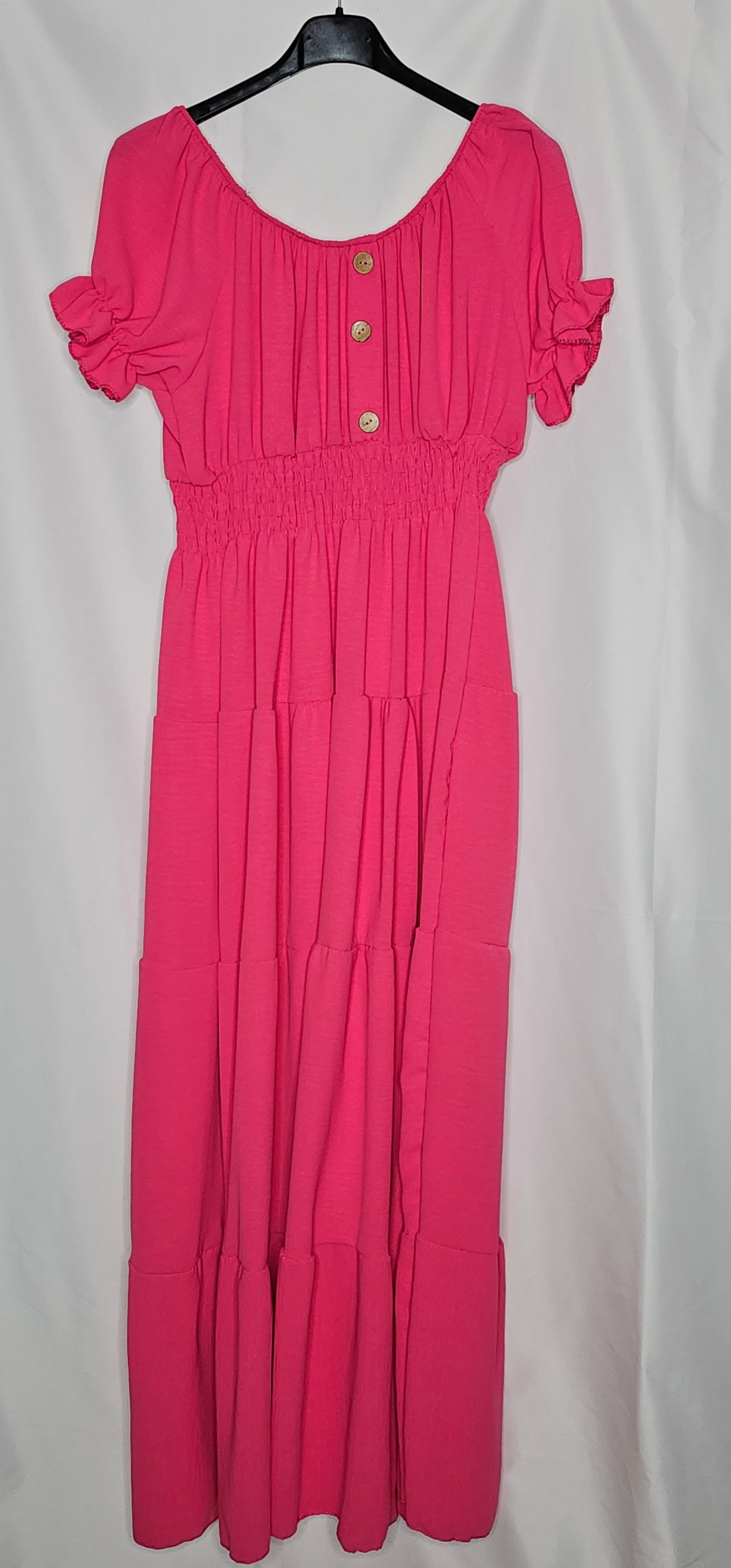 Sommer Kleid Mit Knöpfe (Einheitsgröße tragbar bis L) Damen - Kleid