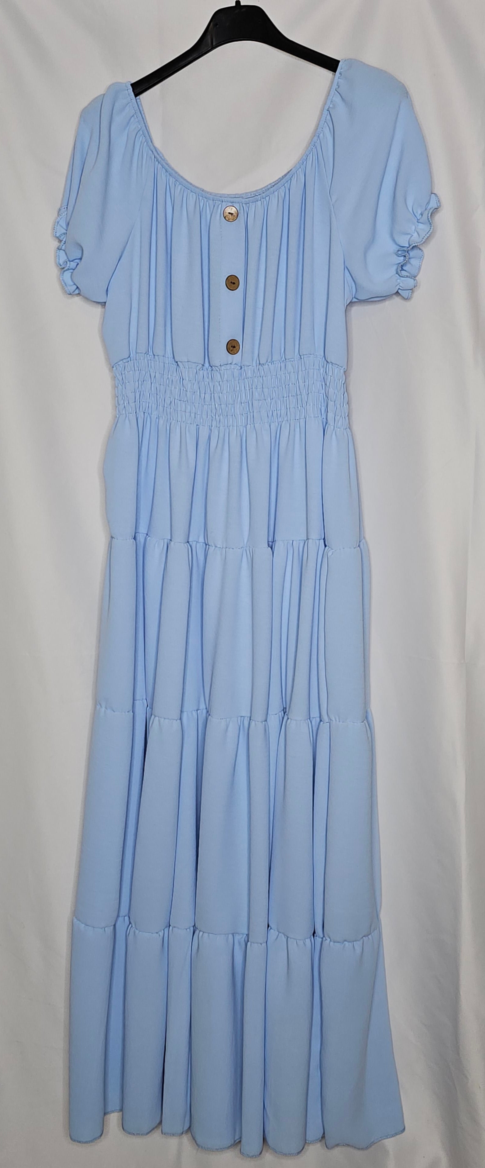 Sommer Kleid Mit Knöpfe (Einheitsgröße tragbar bis L) Damen - Kleid