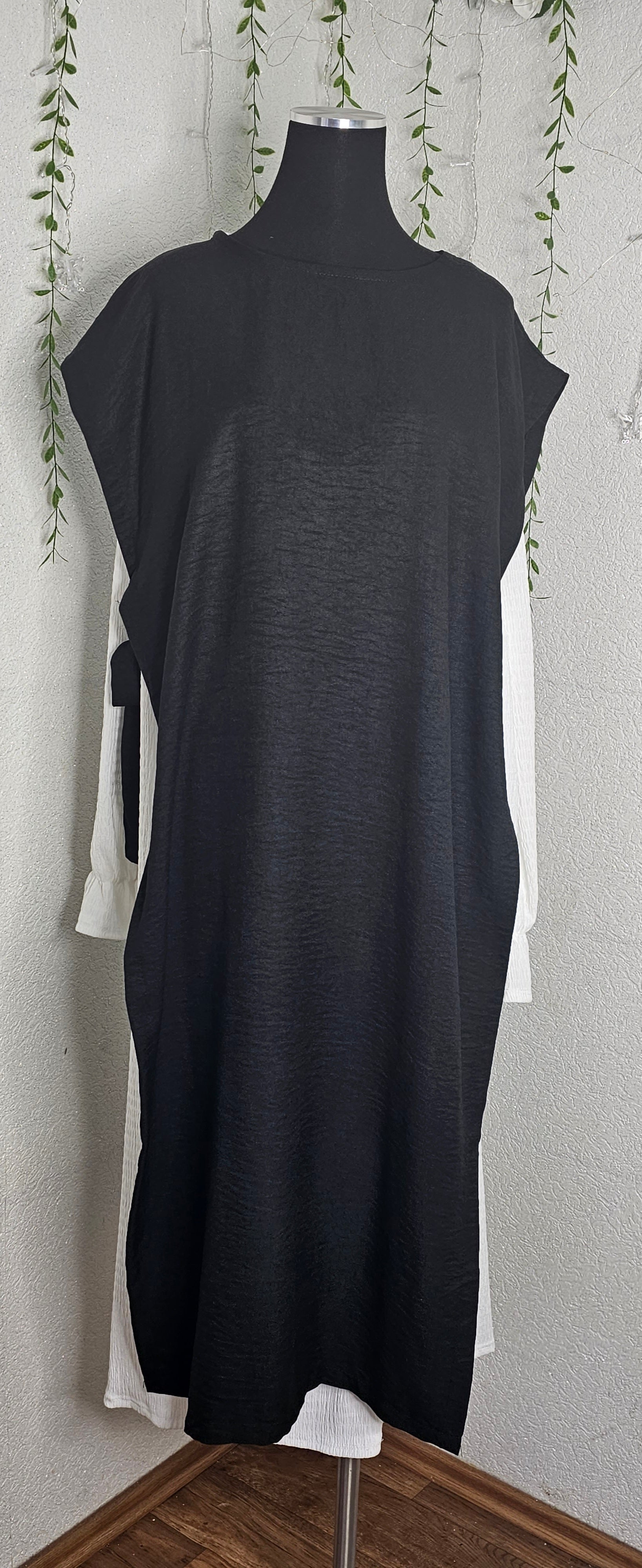 Abaya Kleid mit lange Weste (Einheitsgröße tragbar bis XL) Damen-Abaya Kleid