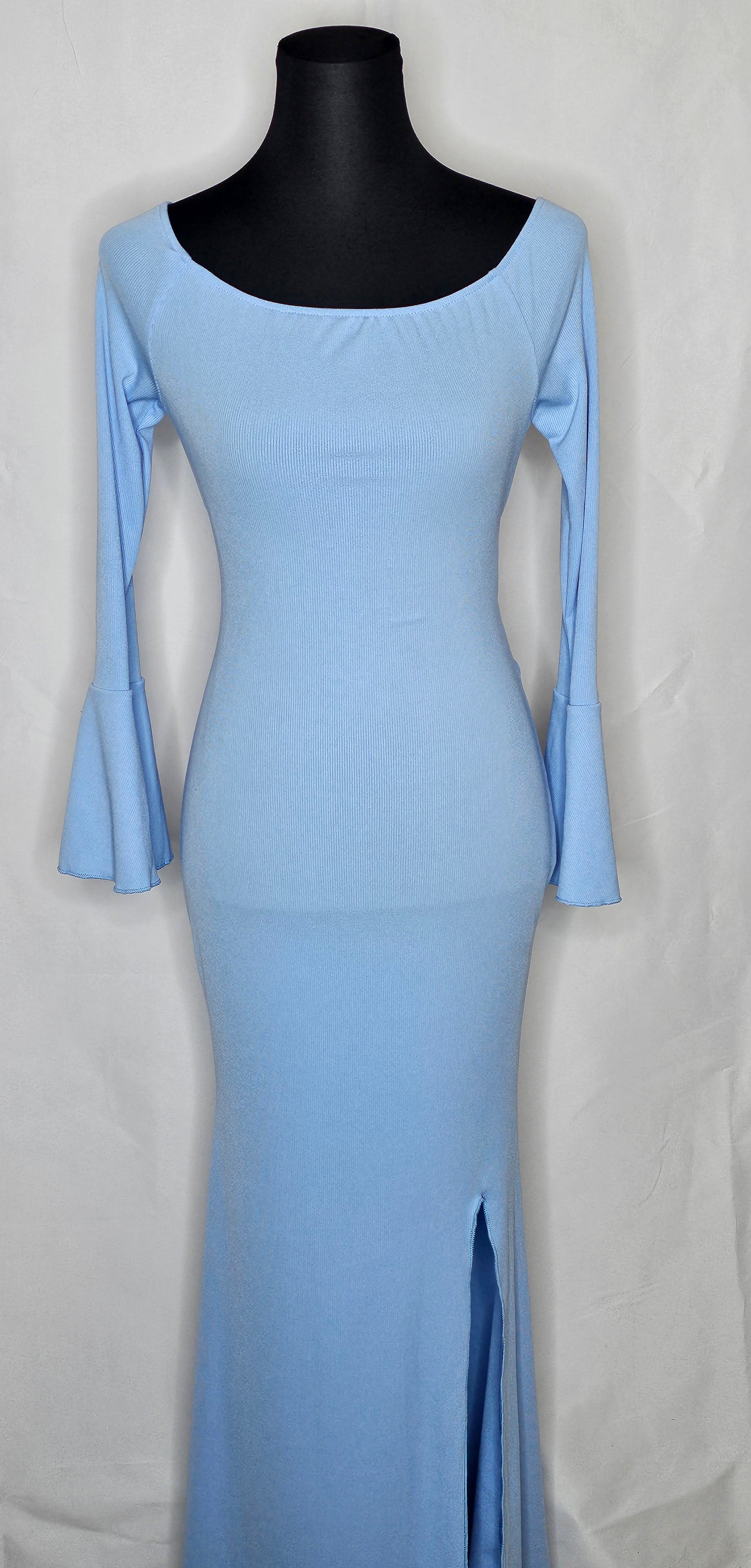 Frühling Kleid mit Schlitz und Schnur am Rücken (Einheitsgrösse tragbar bis M) Damen-Kleid