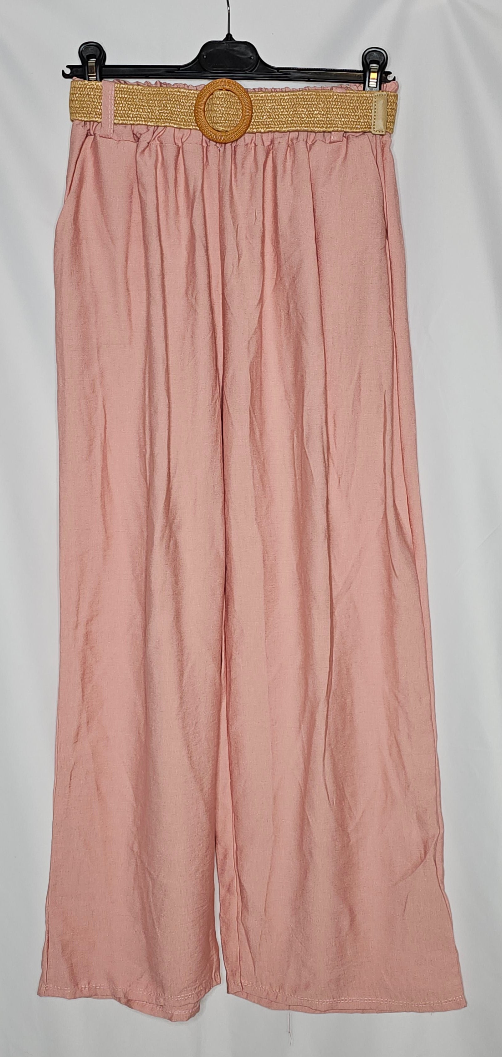 Hose mit Gürtel (Einheitsgröße tragbar bis L) Damen - Hose
