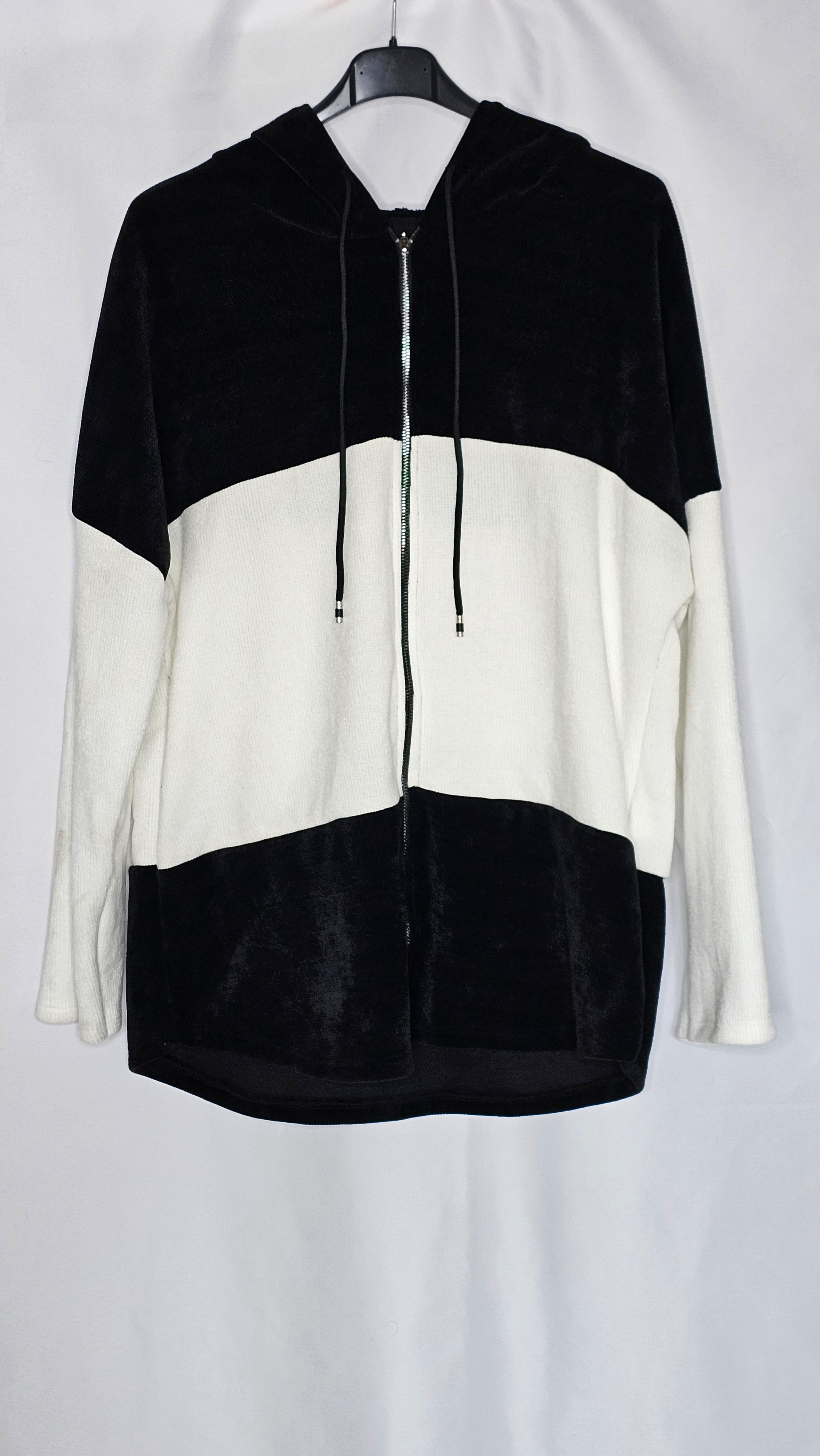 Reißverschluss Jacke mit Kapuze (Einheitsgröße tragbar bis XL) Damen Reisverschluss Jacke