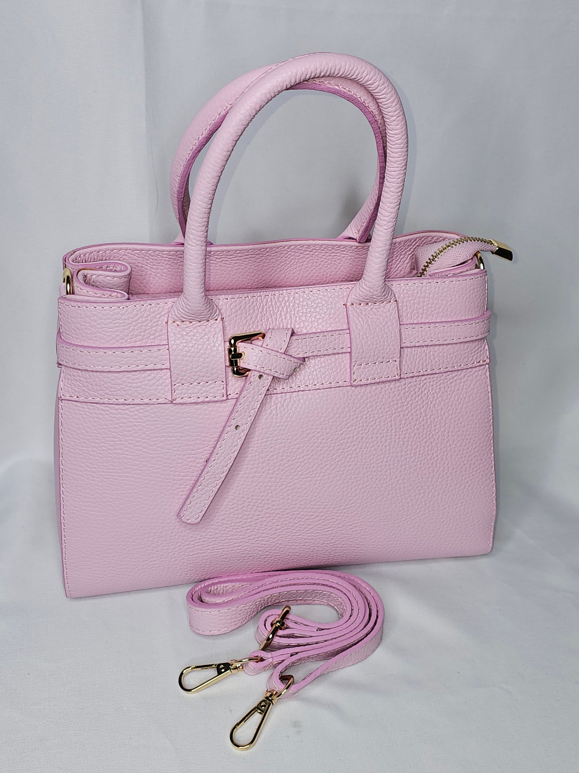 Handtasche-Echt Leder mit Reißverschluss,Verlängerungsgürtel und eine innere Tasche ( 25cm breit und 19cm hoch) Damen - Handtasche