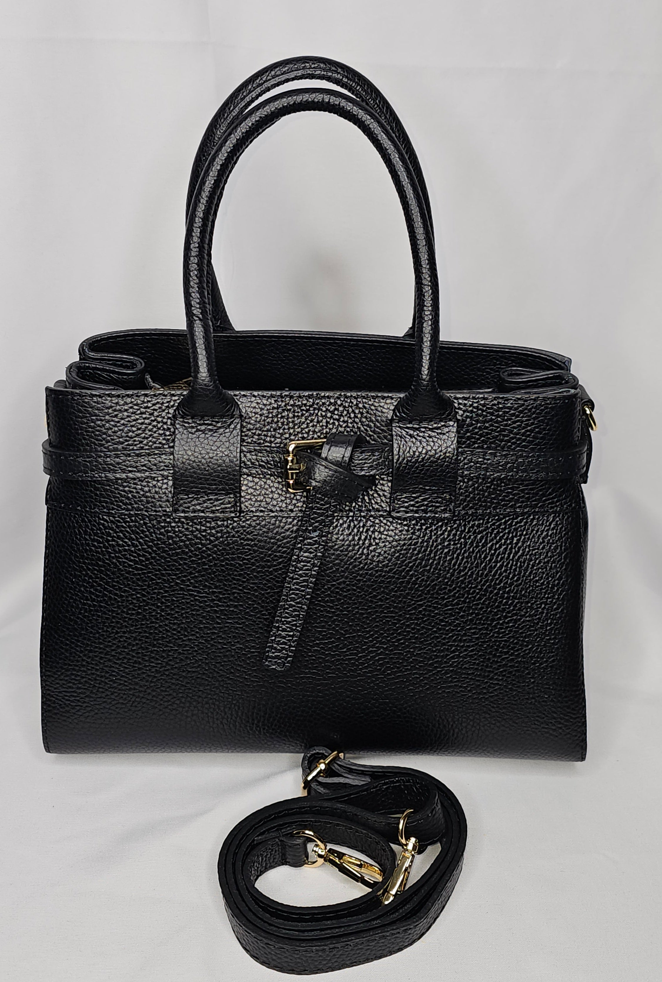 Handtasche-Echt Leder mit Reißverschluss,Verlängerungsgürtel und eine innere Tasche ( 25cm breit und 19cm hoch) Damen - Handtasche