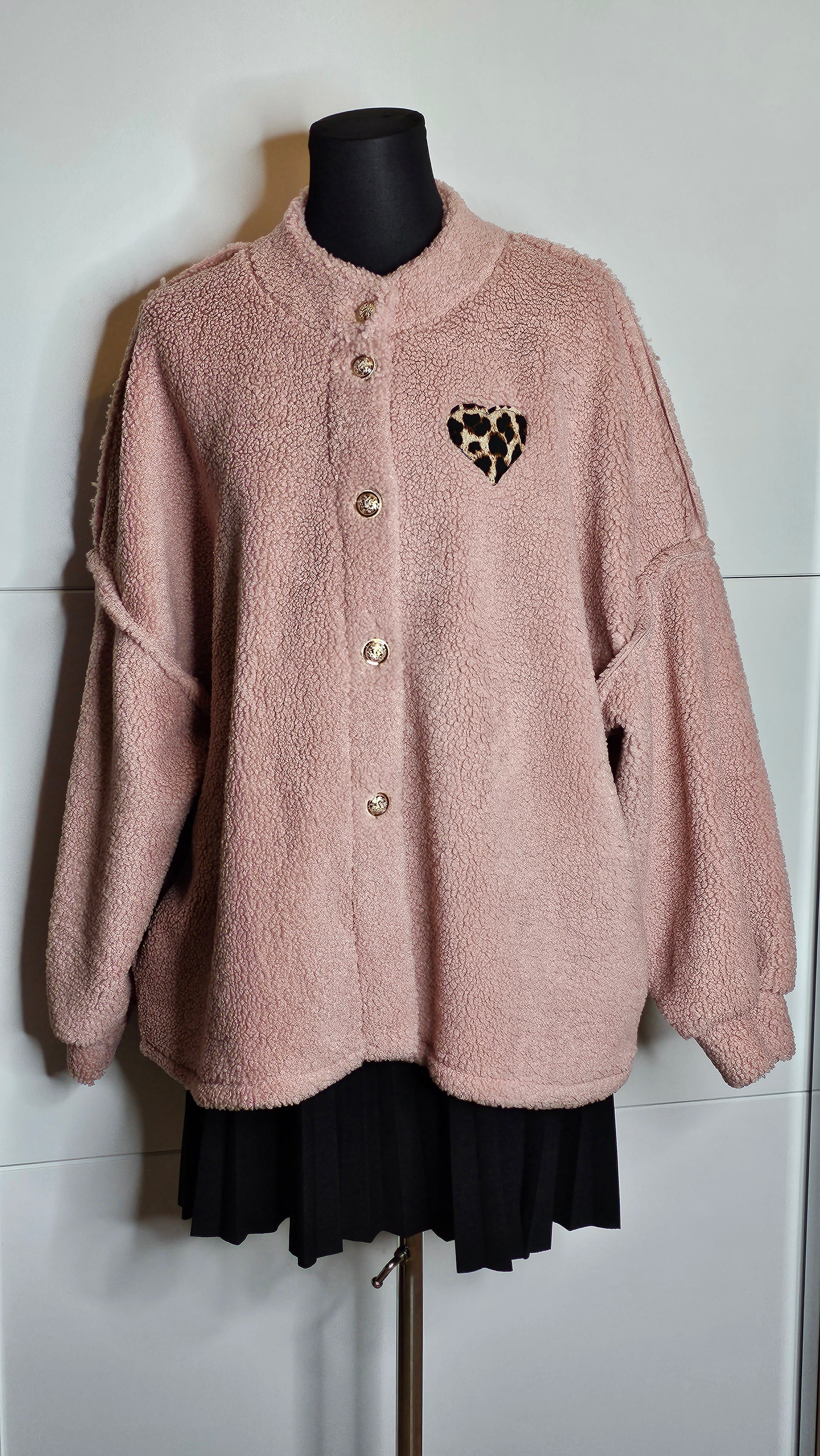 Teddy Jacke | M-XL | Damen - Strickjacke