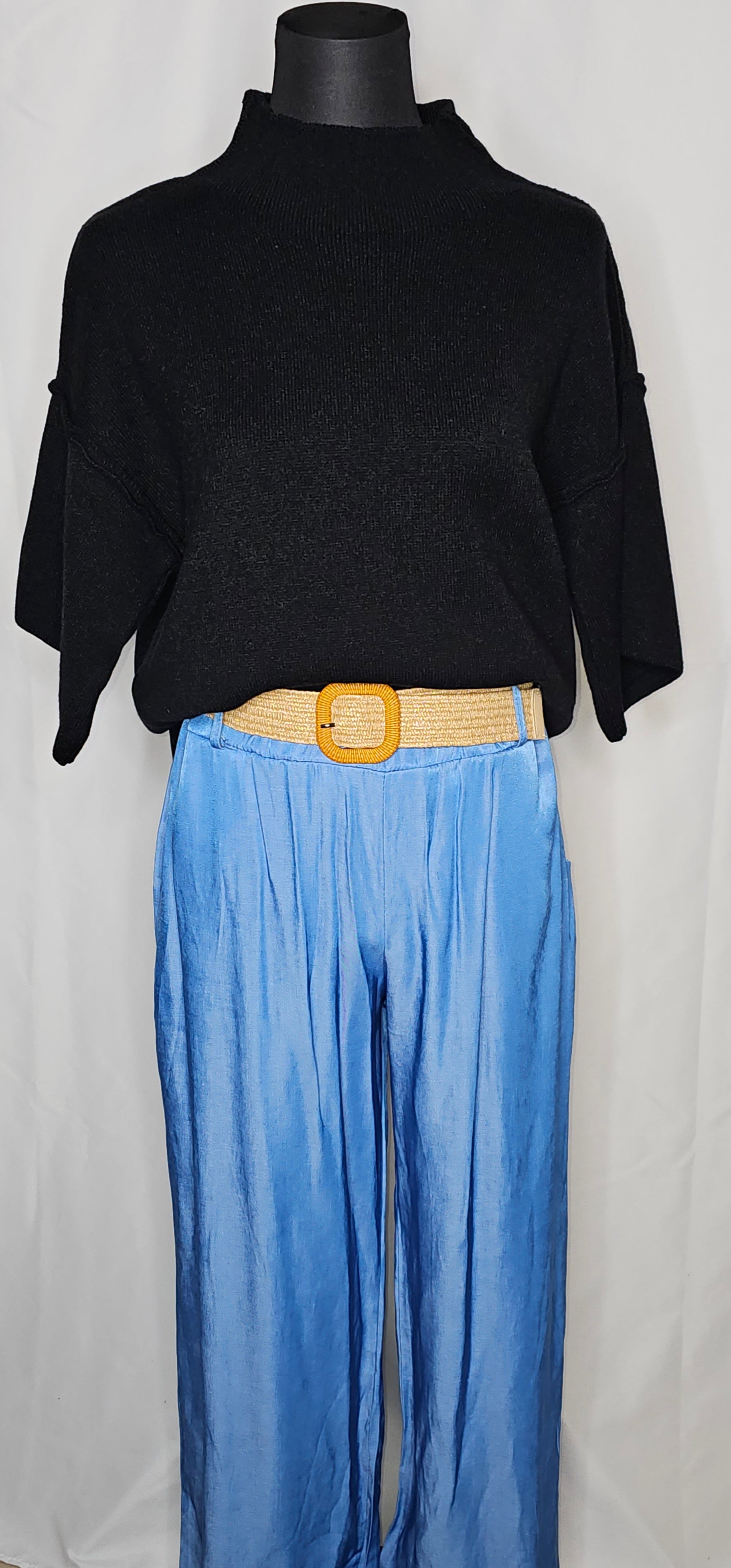 Hose mit Gürtel (Einheitsgröße tragbar bis L) Damen - Hose