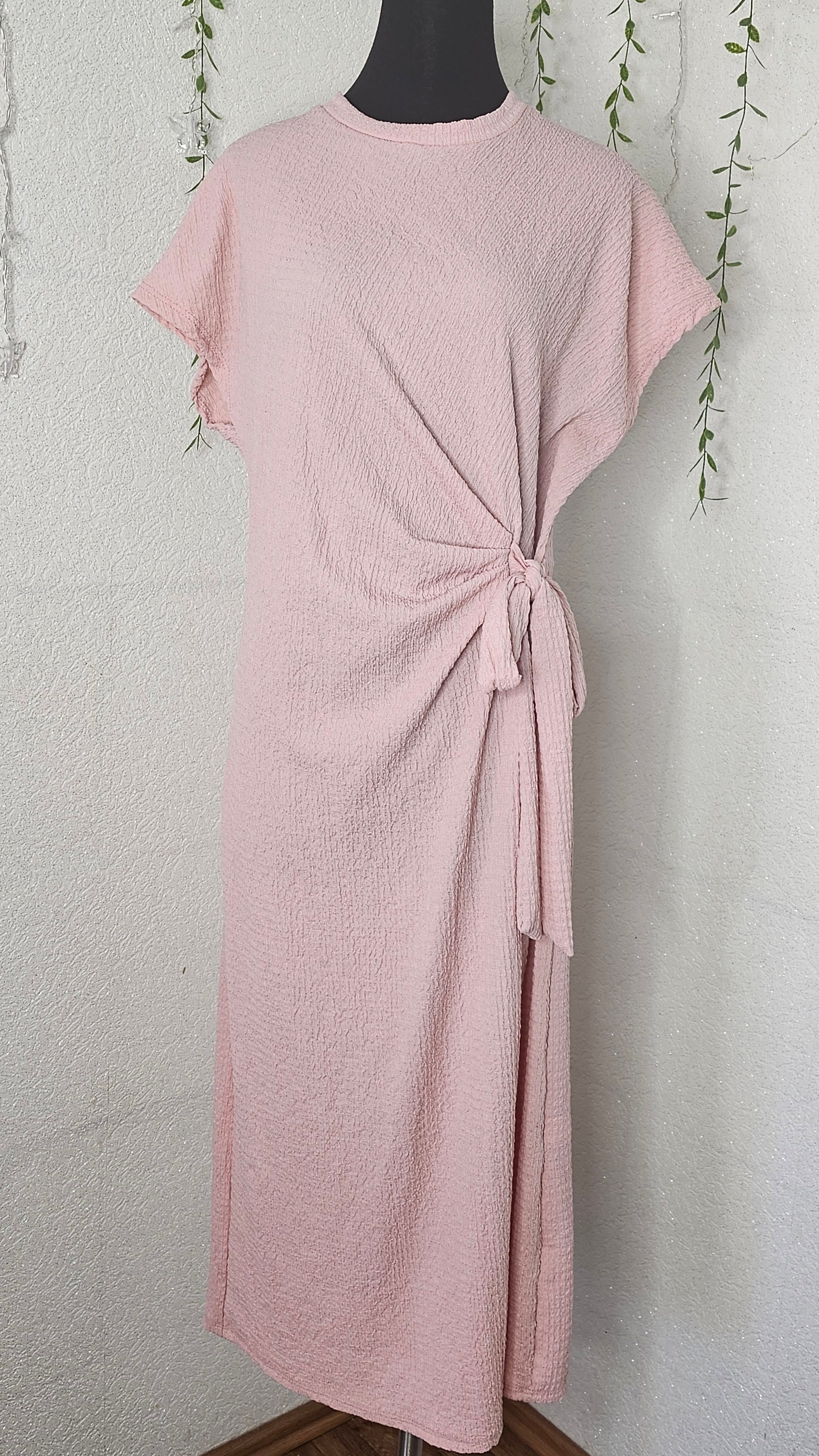 Kurz Ärmel Kleid (Einheitsgröße tragbar bis L) Damen-Kleid