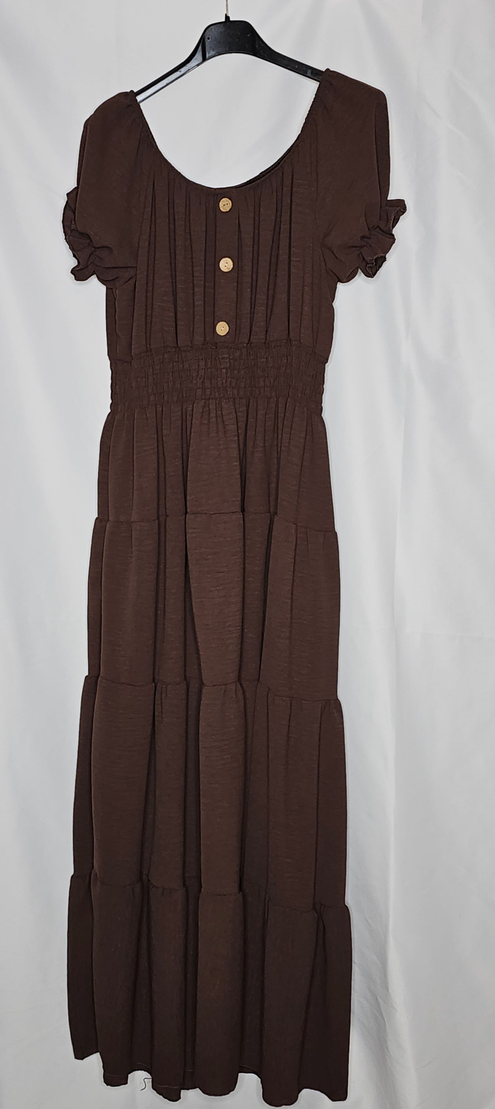Sommer Kleid Mit Knöpfe (Einheitsgröße tragbar bis L) Damen - Kleid