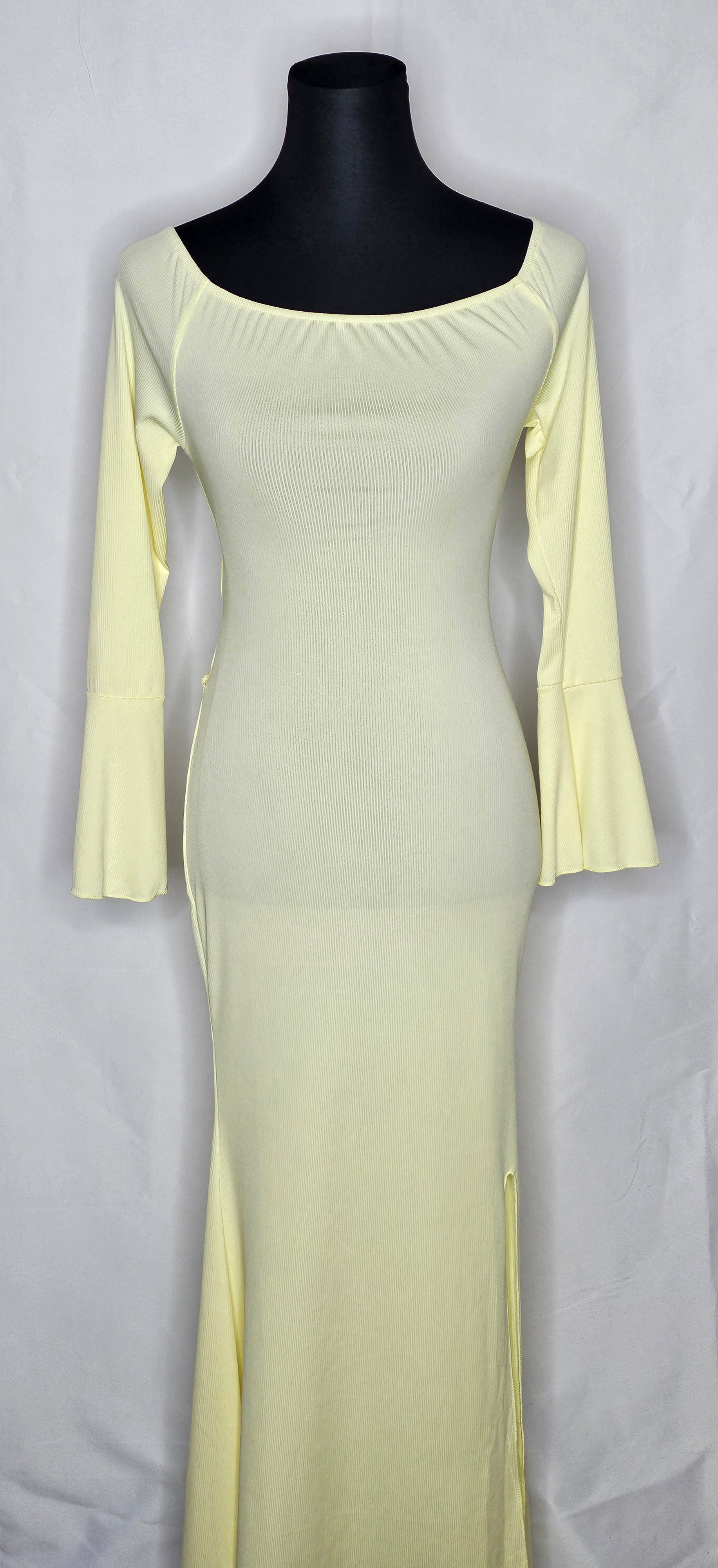 Frühling Kleid mit Schlitz und Schnur am Rücken (Einheitsgrösse tragbar bis M) Damen-Kleid