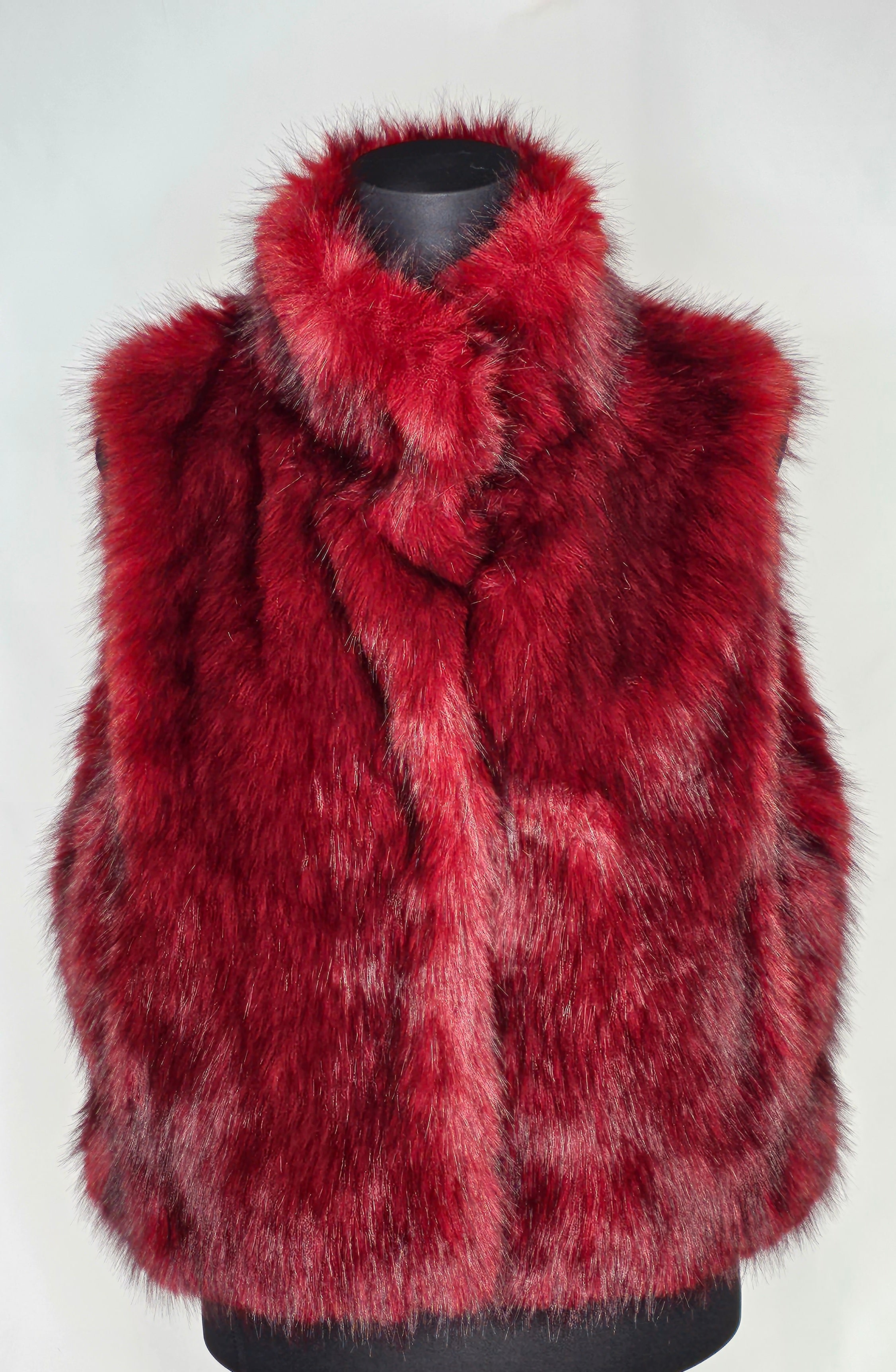 Damen Fellweste mit knöfpe ( Einheitsgrösse tragbar bis L) Damen-Fellweste