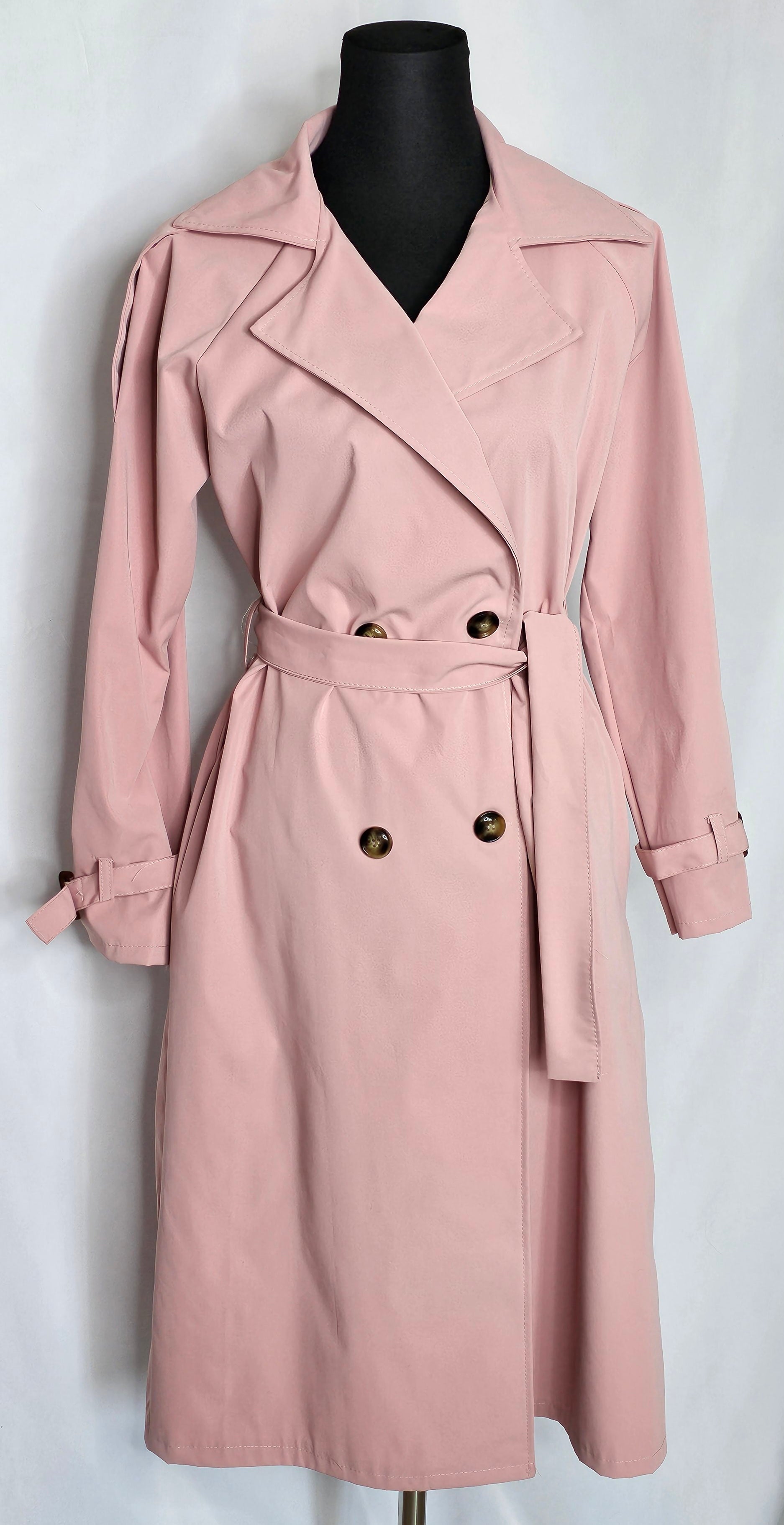 Trenchcoat mit Bindegürtel und Knöpfe (Einheitsgröße tragbar bis L) Damen - Trenchcoat