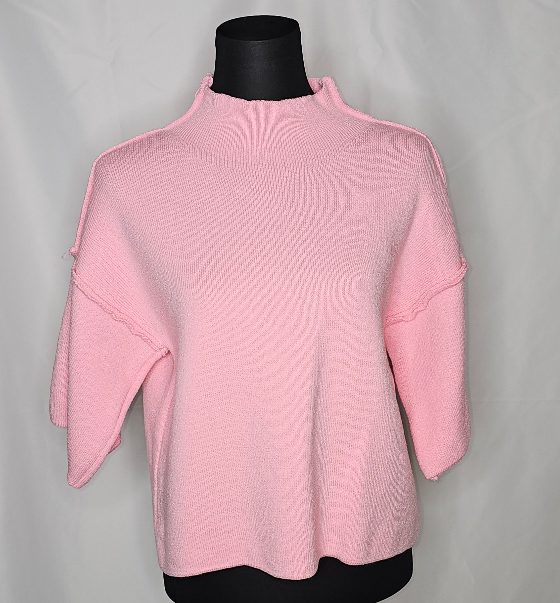 Strick Pullover mit kurzen Ärmel ( Einheitsgröße tragbar bis L) Damen - Strick Pullover