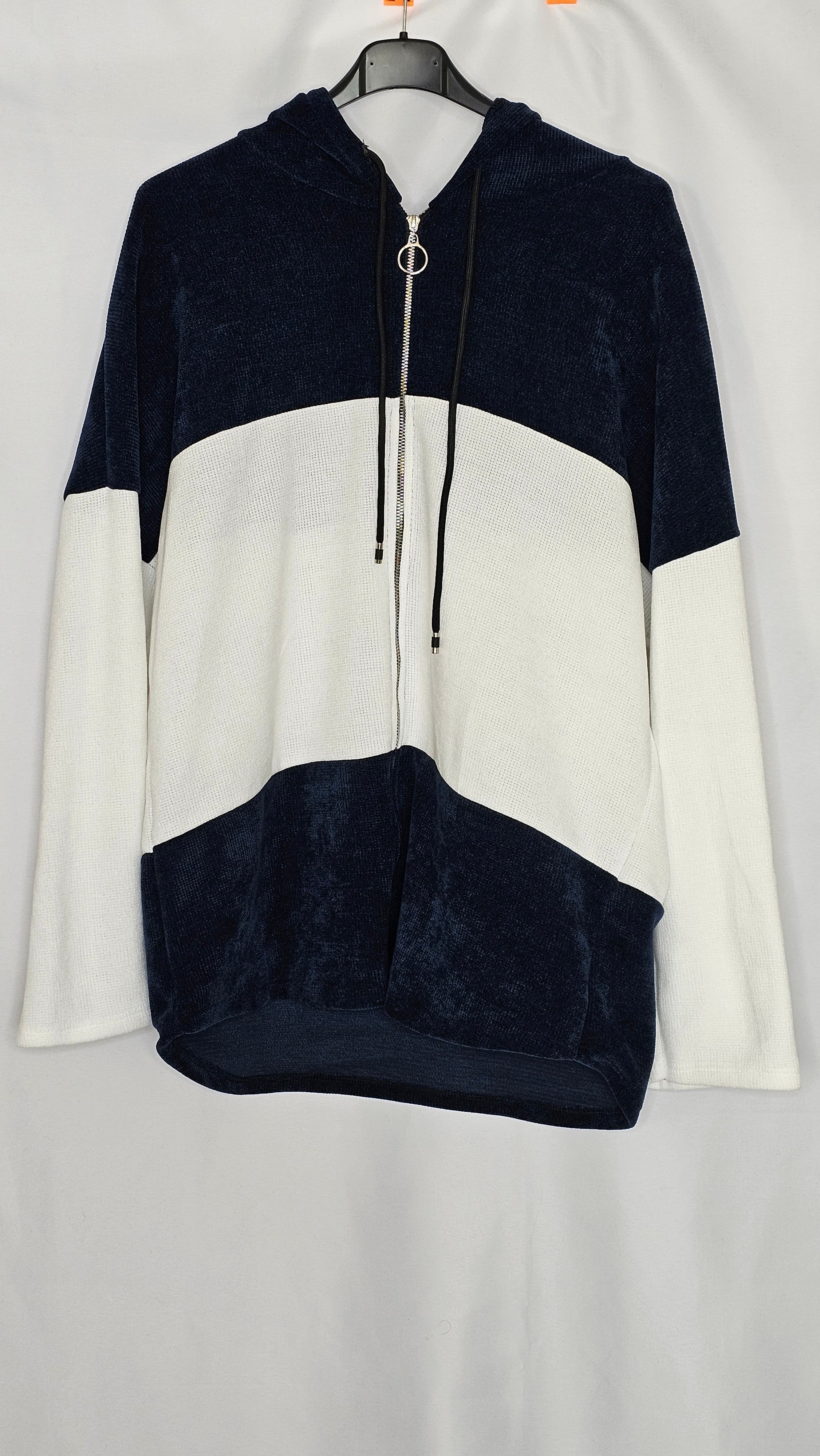 Reißverschluss Jacke mit Kapuze (Einheitsgröße tragbar bis XL) Damen Reisverschluss Jacke